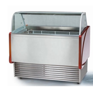 Commerical Stainless Steel Gelato Display Ice Cream Sshowcase Freezer Dipping Cabinet with CE Certificate