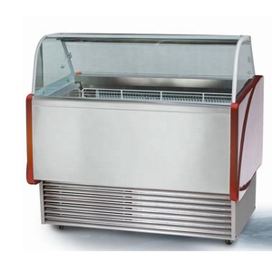 Commerical Rvs Gelato Display Ijs Sshowcase Vriezer Dompelen Kast Met Ce Certificaat