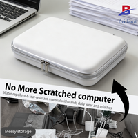 Tas Travel Cangkang Keras EVA Tahan Air Kapasitas Besar dengan Ritsleting untuk Laptop Gaming, Tas Penyimpanan Aksesori Komputer Notebook