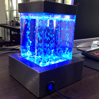 Affichage de bulles d'eau sur table et mini décoration de table à LED Cascade acrylique avec lumière RVB