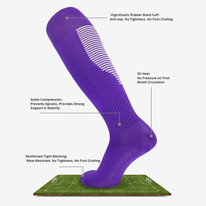 Chaussettes de football <span class=keywords><strong>pas</strong></span> chères fournies par le fabricant, chaussettes de sport hautes jusqu'au genou, chaussettes de football absorbant la transpiration, antidérapantes - Product Image 4