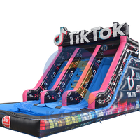 Toboggan aquatique gonflable double piste pour piscine, extérieur/intérieur, en vinyle, modèle Tik Tok, pour adultes, idéal pour centre commercial