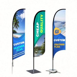 Advertising Outdoor Indoor Beach <b>Flag</b> Stand Banners Ice Cream Brand Promo Blade Spike Aluminum 2M 3M 4M 5M Custom Beach <b>Flag</b> - Product Image 3