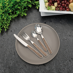 Hiện đại thân thiện với môi tái sử dụng Bộ đồ ăn thiết lập Chất lượng cao <span class=keywords><strong>PP</strong></span> thép không gỉ xử lý thiết kế cổ điển Bạc muỗng ngã ba bên - Product Image 1