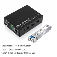 Convertisseur de média Ethernet Gigabit ZOERAX, émetteur-récepteur à fibre optique avec 1 transceiver modulaire SFP LC 1,25 Gbit/s
