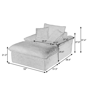 Sofá Modular Enrollable al Vacío, Chaise Longue de Corduroy Acanalado con Asiento Profundo y Afelpado, Sofá Reconfigurable Empacado en Caja para el Hogar - Product Image 4