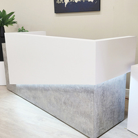 Nouveau style bureau de réception en marbre gris béton surface solide bureau de réception d'hôtel bureau de réception