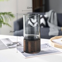 Table hydroponique de mariage bon marché en gros Vase à fleur en verre nordique moderne avec plante artificielle