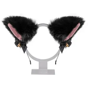 Beautiful Masquerade Halloween Cat Ears Headband Cosplay Cat Ear Anime Party Costume Bell Headwear Headband Hair Accessories