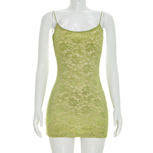Robe d'été pour femmes Viviblook D26DS073, nouvelle robe sexy en dentelle patchwork, dos nu, sans manches, mini robe moulante pour femmes - Product Image 2