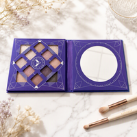 Boîte d'emballage portable de luxe personnalisée avec miroir rond pour fards à paupières et cosmétiques