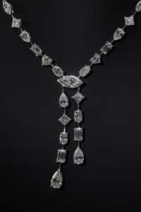 Collier de luxe en or blanc 14 carats de qualité supérieure avec diamants taillés combinés pour femme ou pour mariage, disponible en gros - Product Image 6
