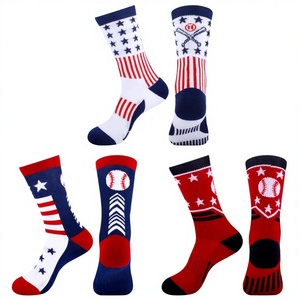 Crew <b>Socks</b> American Flag Design Red White Blue Striped Stars Breathable <b>Polyester</b> Cotton Adult Summer Sports <b>Socks</b> - Product Image 3