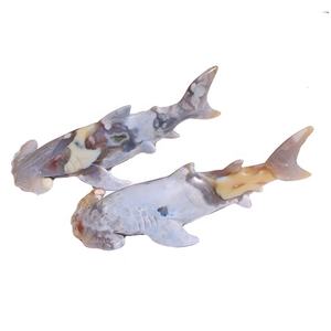 El oyma doğal çiçek akik kristal köpekbalığı Sakura kiraz çiçeği akik hayvan oyma - Product Image 4