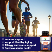 Capsules de quercétine Odm Oem avec vitamine C et zinc 20X biodisponibilité supérieure pour la défense immunitaire et le bien-être cardiovasculaire