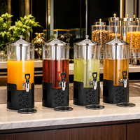 Distributeur de boissons noir de luxe pour hôtel, buffet, banquet, traiteur, avec robinet, distributeur de jus commercial pour boissons froides