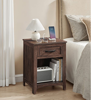 Organisateur en bois à trois niveaux de style vintage, 1 porte, 3 tiroirs amovibles, armoire de rangement pour salle de bain et cuisine