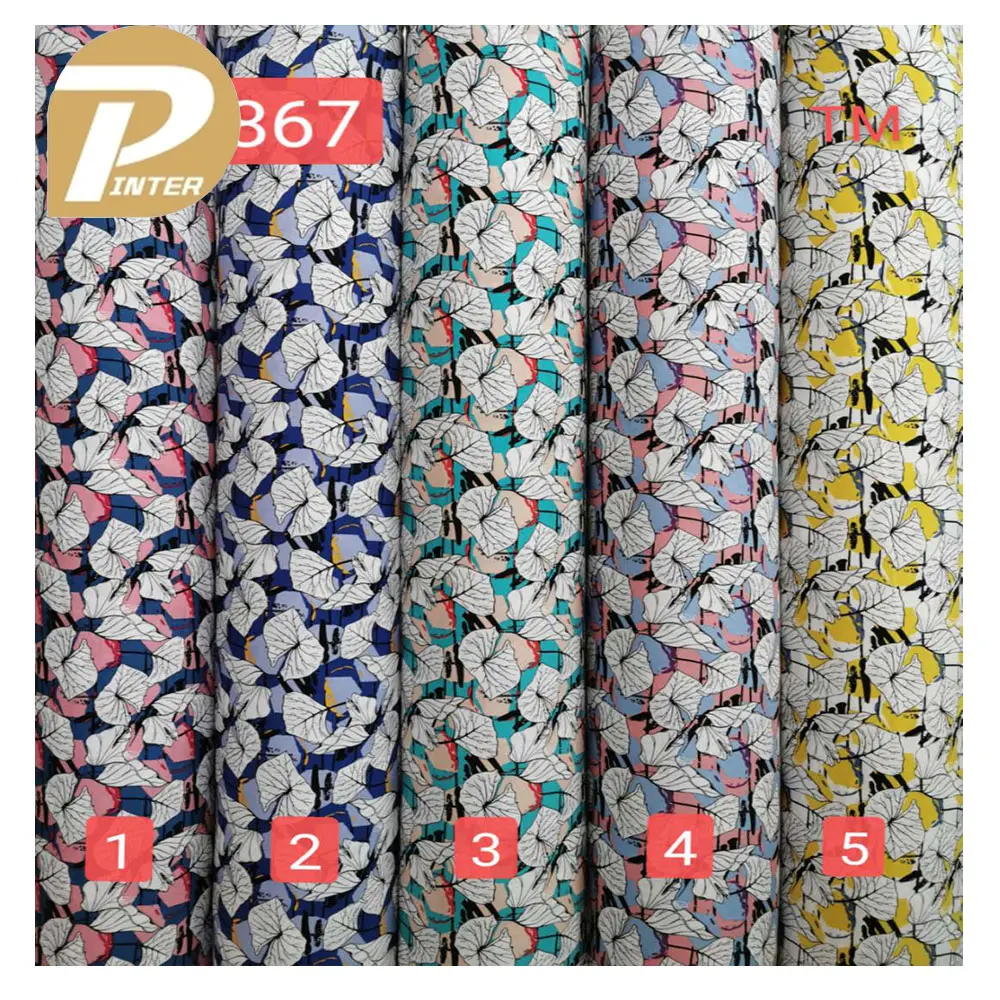 Tissu d'impression rayonne filé ODM/OEM 30s 100% à motif floral de petite fleur