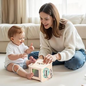 Bằng gỗ cho hộp khóa Montessori Câu Đố Cube móc/chuỗi/trượt Bolt 3 loại ổ khóa STEM học tập đồ chơi cho trẻ em giáo dục - Product Image 1