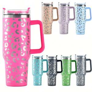 Gobelet isotherme extérieur en acier inoxydable avec poignée et paille, personnalisable avec logo, 30oz et 40oz, modèle H2.0 - Product Image 6