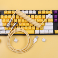 Câble convertisseur USB-C vers clavier mécanique en nylon noir ou personnalisé avec charge rapide 3A et conception enroulée