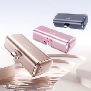 Mini Powerbank avec câble intégré, haute capacité 5000mAh, charge rapide, sortie Type-C, affichage LED, 22.5W, urgence - Product Image 1