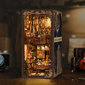 หนังสือนุ๊กที่สร้างสรรค์และโมเดลบ้านขนาดเล็กแบบทำมือของเล่นตัวต่อไม้3D พร้อมไฟ LED สำหรับการแสดงบนชั้นวางของในบ้าน - Product Image 2