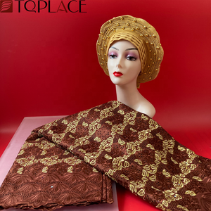 Mới Nhất Lớn Thụy Sĩ Voile Ren 2022 Phi Vải Ren Với Đá 2022 Phụ Nữ Headtie Phi Aso Oke Cho Nigeria Đảng Quần Áo - Product Image 4