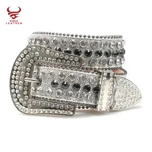 Designer Western Cowboy Strass Gürtel bling bling synthetischen Diamant Gürtel weiß bb Strass Gürtel für Rockstar Jungen und Mädchen