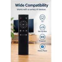 Télécommande vocale haute performance avec garantie de 12 mois, 12 touches, noire, recherche vocale, clavier universel en silicone, apprentissage intelligent