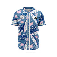 Maillot de baseball personnalisé à fleurs, chemise hawaïenne boutonnée, respirante, séchage rapide, nom et numéro brodés pour hommes/femmes/garçons