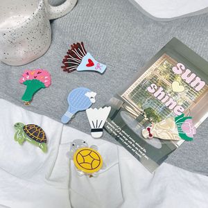 Acétate couleur contrastante sans couture fait à la main doux Triangle/géométrie femmes été nouvelle frange front petit côté pin - Product Image 1