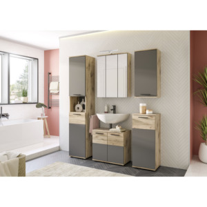 Mobile Bagno Replica Design Tedesco Mason Basalt Grey X12B8705 con Lavabo e Struttura in MDF - Product Image 5