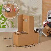Porte-papier Kraft portable pour fleurs de café Sac cadeau élégant pour transporter une boîte d'emballage de fleurs pour transporter des fleurs de café