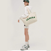 Meilleure Vente en Gros Sac Cabas Personnalisé Pliable Réutilisable en Toile Grande Taille pour Courses Plage Femmes, avec Logo