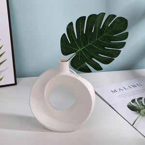 Modern Porcelain Unique Handmade Custom Nordic Creative Minimalist Ceramic <b>Vase</b> for Interior Decorations - Product Image 3