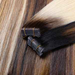 Extensions de cheveux vierges à bandes adhésives invisibles, alignées, en PU, avec cuticules intactes, pour une pose sans couture - Product Image 2