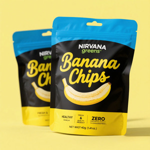 Sacs d'emballage en plastique en aluminium imprimé sur mesure de qualité alimentaire pour les chips de banane, les chips de pommes de terre, les noix et les bonbons - Product Image 1