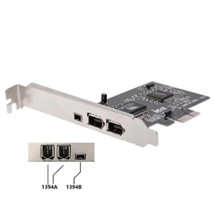 PCI-E 3 พอร์ต 1394a 1394b การ์ดขยายไฟร์ไวร์ 2x6 พิน+1x4 พินสำหรับเดสก์ท็อปพีซี - Product Image 2