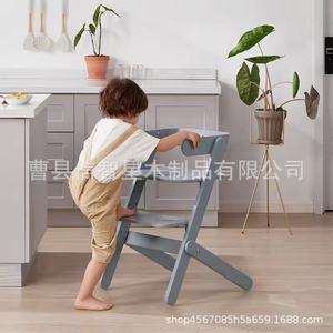 Silla alta para bebé de madera maciza, ajustable en altura, para bebés de 0 a 12 meses - Product Image 4