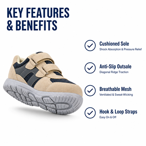 Chaussures diabétiques recommandées : Confort, largeur extra-large, soutien de la voûte <span class=keywords><strong>plantaire</strong></span>, <span class=keywords><strong>semelle</strong></span> amortissante, <span class=keywords><strong>semelle</strong></span> extérieure résistante à l'usure pour les douleurs plantaires - Product Image 3
