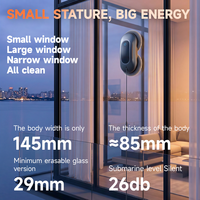 Robot de nettoyage de vitres électrique sans fil avec brosse, navigation par gyroscope, portable, pour usage domestique, 3+ modes, entièrement programmable