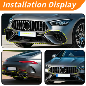 Kit de Carrocería Estilo <span class=keywords><strong>AMG</strong></span> GT63 S para <span class=keywords><strong>AMG</strong></span> <span class=keywords><strong>GT</strong></span> <span class=keywords><strong>4</strong></span> Puertas X290 2021+, Parachoques Delantero, Difusor Trasero y Faldones Laterales de PP Sin Pintar, Ajuste Directo - Product Image 3