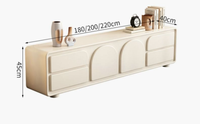Meuble TV moderne en bois de luxe avec hauteur réglable pour petit appartement, salon ou chambre, combinable avec table basse