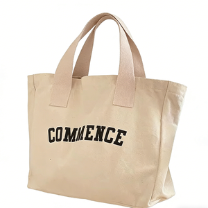 Milieuvriendelijke fabrieksgemaakte opvouwbare shopper tas van dikke stof, blanco katoenen canvas, grote custom tote shopping tas - Product Image 6