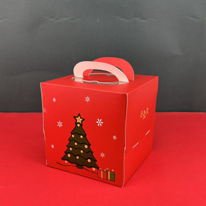 Caja <span class=keywords><strong>de</strong></span> <span class=keywords><strong>Regalo</strong></span> Ecológica Personalizable <span class=keywords><strong>de</strong></span> Cartón Blanco, Plegable, para Manzanas Navideñas, con Asa - Product Image 1