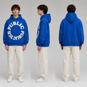 Fabricant de sweats à capuche streetwear à impression en relief pour hommes, personnalisés, décontractés, épais, coupe oversize, grandes tailles, coupe carrée - Product Image 3