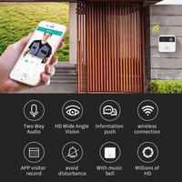 Sonnette intelligente sans fil WiFi avec caméra APP Surveillance à distance Super Mini visionneuse de sonnette vidéo numérique
