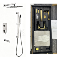 Douche à main en laiton et barre de douche coulissante, accessoires de salle de bain, système de douche avec pommeau de douche de 10 pouces en acier inoxydable 304