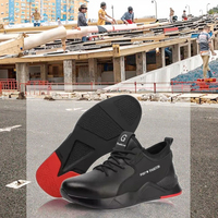 Zapatos de seguro laboral, zapatos de trabajo desodorantes transpirables ligeros, zapatos de seguridad deportivos informales para hombres con fondo de goma